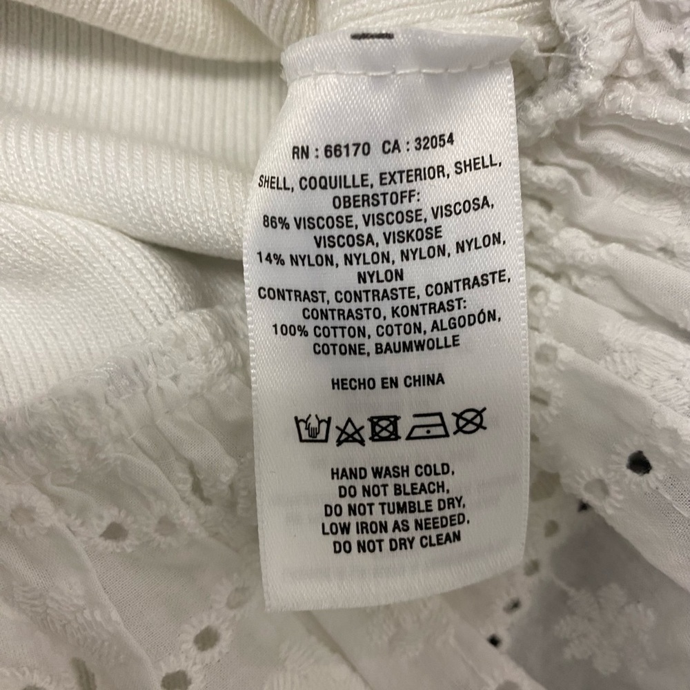 Anthropologie English Factory Eyelet Puff-Sleeve Sweater Tee Size M - Picture 13 of 13